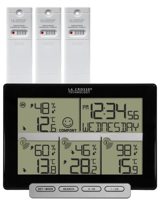 308-1412-3TX La Crosse Weather Station with 3 Remote Sensors