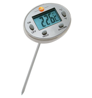 Waterproof mini thermometer, length 120 mm, up to +230 °C, with protective sleeve for probe shaft - 0560 1113