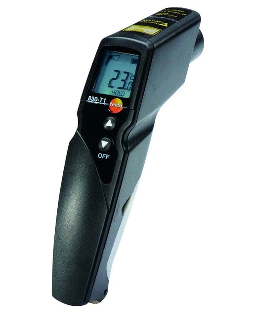 testo 830-T1, infrared thermometer, 1 point laser sighting, 10:1 optics, adjustable limit values, alarm function, incl. - 0560 8311