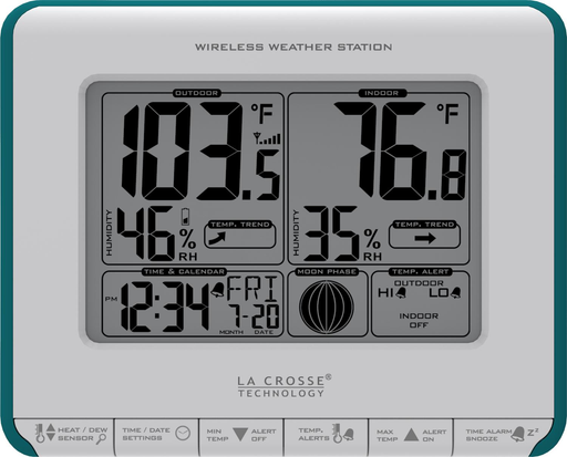 La Crosse Wireless Weather Station with Heat Index and Dew Point - 308-1711BL