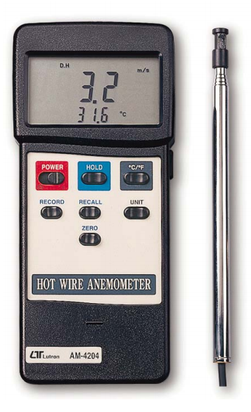 Anemometer With Temperature Hot Wire & RS232 Output - AM4204