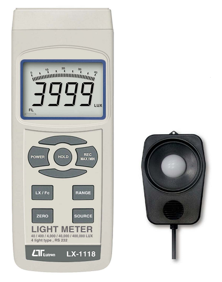 Light Meter, LCD Display with Bar Graph, 4 Light Type Selection - LX1118