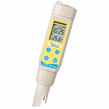 Waterproof PCSTestr 35 pH/Conductivity/TDS/Salinity/Temp Tester with ATC - PCSTEST35
