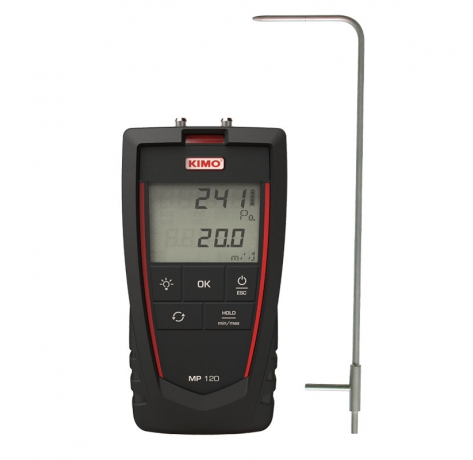 Micromanometer with air velocity calculation - MP120S