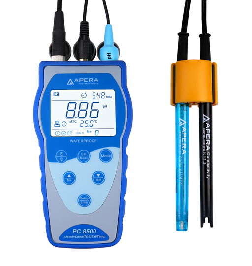 PC8500 Portable pH/Conductivity Meter Kit with GLP Data Logger and USB Data Outpu - PC8500