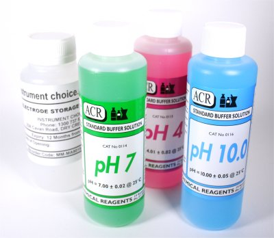 4 Pack Of Ph Buffer Solution (Ph 4, Ph 7, Ph 10) and Storage solution, 500Ml Each