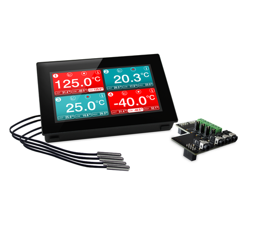 4.3” Capacitive touch display with 4 channel temperature data logging application - EL-SGD 43-ATP