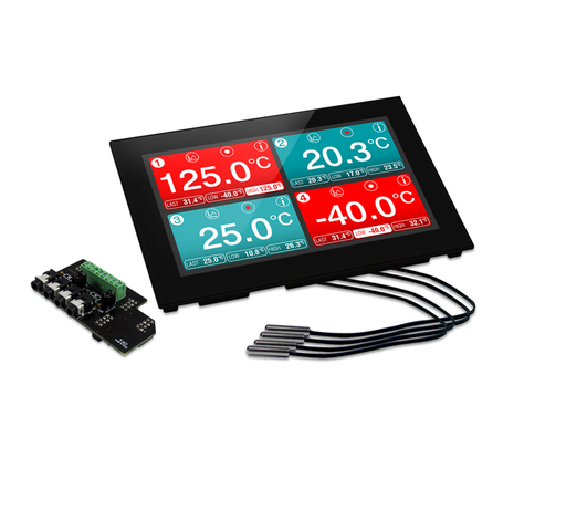 7.0” Capacitive touch display with 4 channel temperature data logging application - EL-SGD 70-ATP