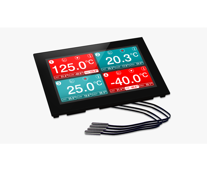 7.0” Capacitive touch display with 4 channel temperature data logging application - EL-SGD 70-ATP