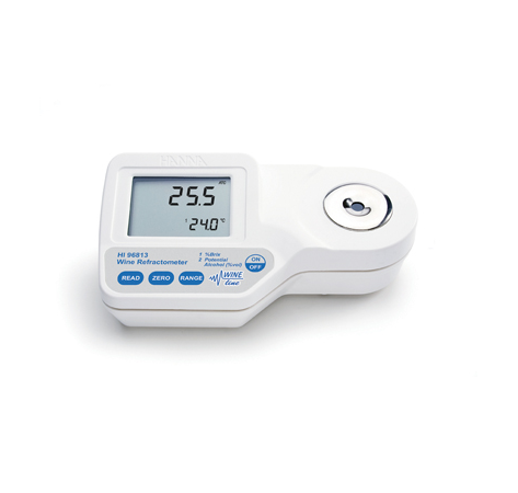 Digital Refractometer for Measurement of Sugar in Wine (%Brix and %V V) - HI96813