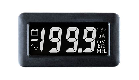 LCD Voltmeter with White Digits on a Black Background - DPM 750S-EB-W