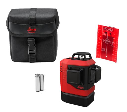Leica Lino L6Rs-1, 3x360 Laser Level Red Beam with Alkaline, Softcase