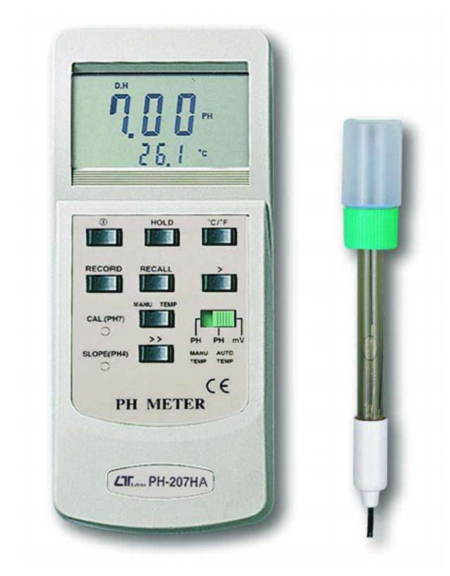 pH Meter With Temperature - PH207HA